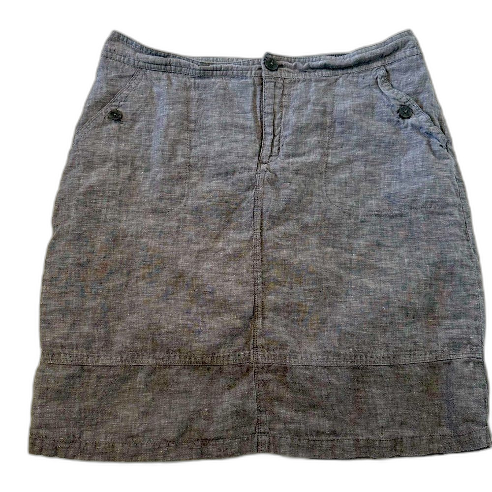 Christopher&Banks SZ 12 Casual Classic Straight Light Charcoal Linen Skirt Lined